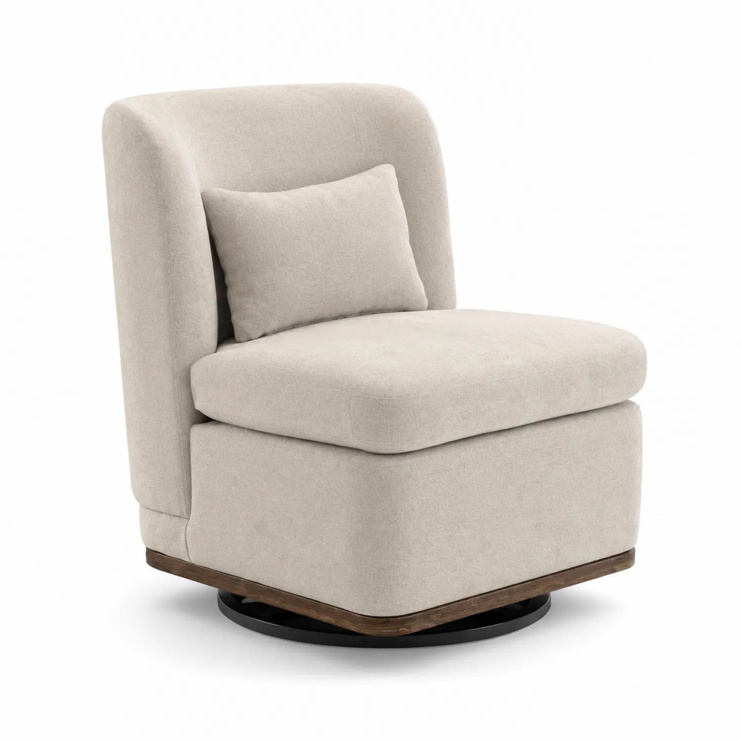 Drehstuhl Holzunterseite Beige