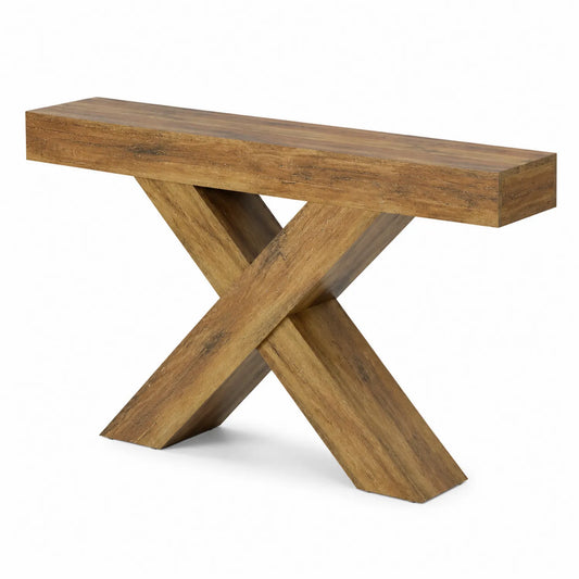 Konsolentisch Akazienholz X-Form Braun