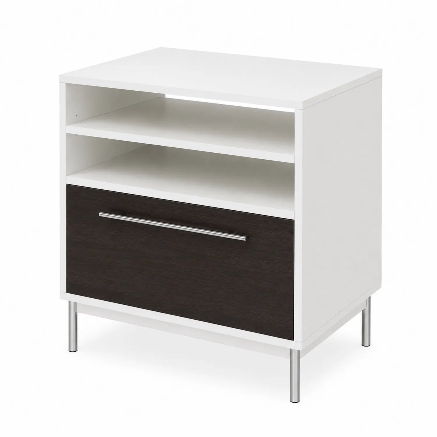 Aktenschrank mit Schublade und Regalböden MDF Weiß/Braun