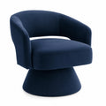 Drehbarer Polstersessel aus Samt Blau 79x72x77cm