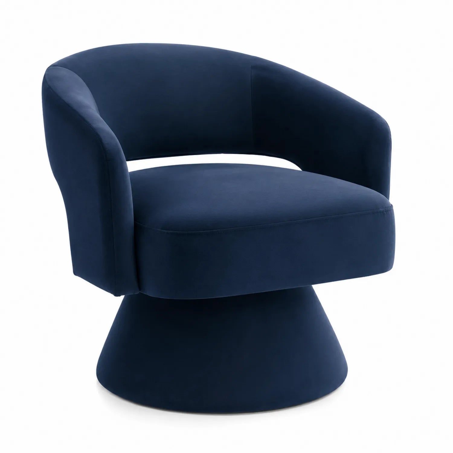 Drehbarer Polstersessel aus Samt Blau 79x72x77cm